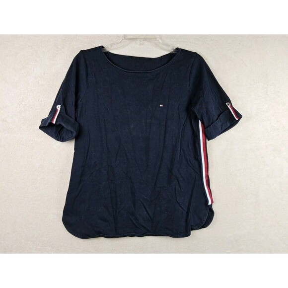 Tommy Hilfiger Women's Short Sleeve Cuff T Shirt Size M - Picture 1 of 3